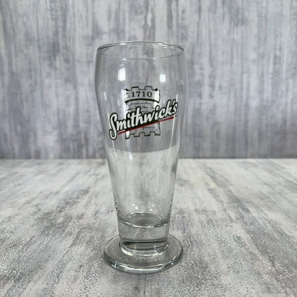 4 Smithwick's 1710 Beer Glass Stemmed Breweriana 6.5" Tall - Picture 3 of 6